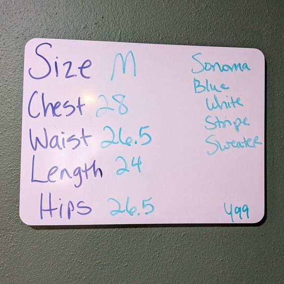 Nautical Soft Cozy Casual Work Beach Lightweight Me Blue White Striped Sweater - Picture 8 of 8